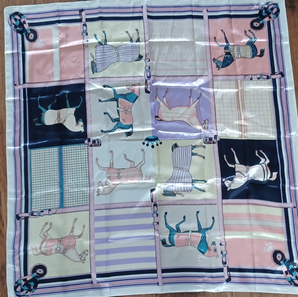 Suzhichou horse print scarf‎ equestrian western lagenlook country cowgirl rodeo